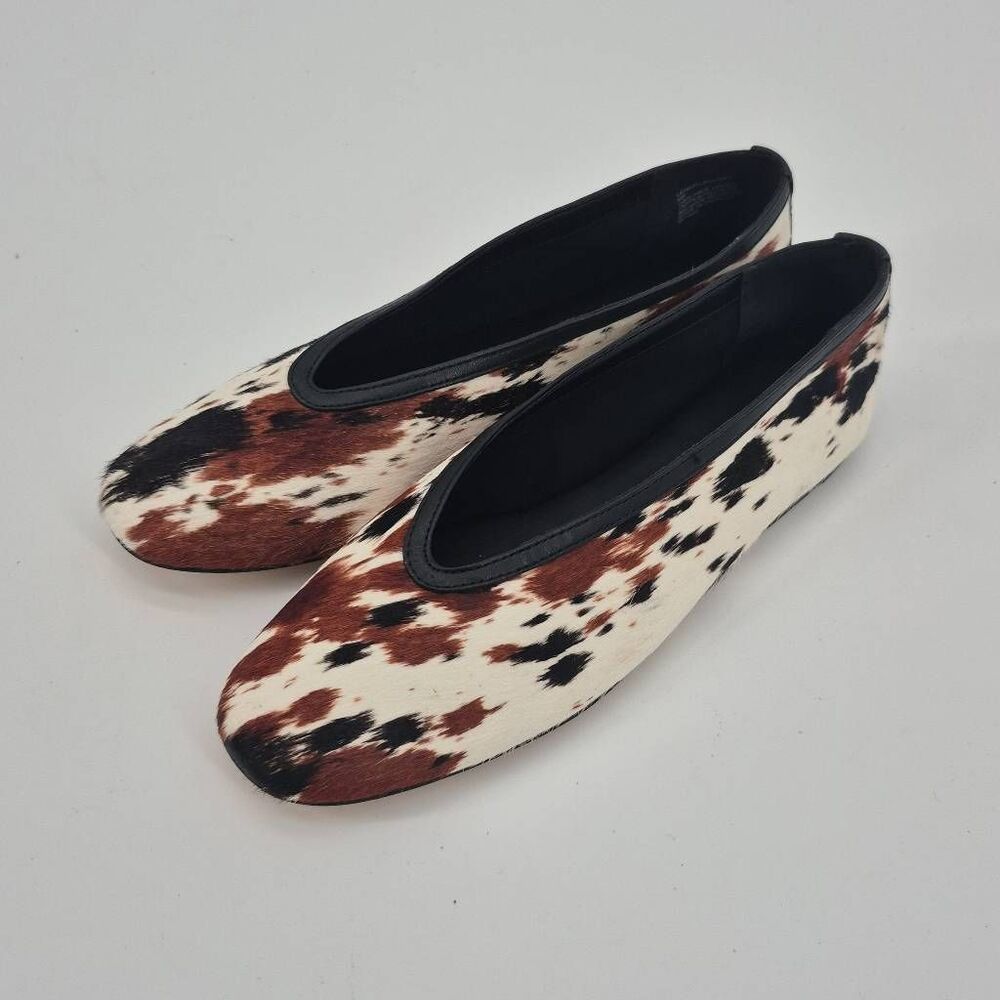Steve Madden Leni-C Haircalf Ballet Flats Size 6 Cow Print